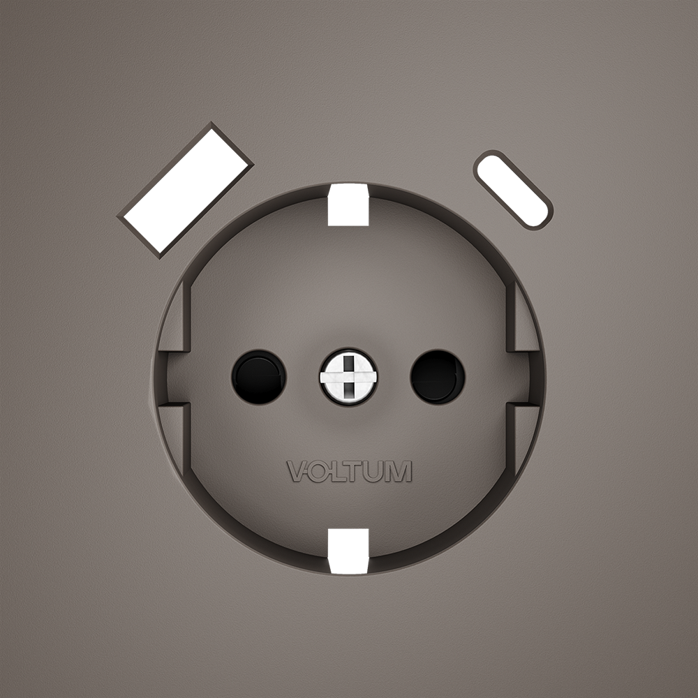 Накладка для розетки с заземлением и защитными шторками, с USB A+C, S70 (капучино)