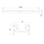 Однофазный шинопровод черный 2м 85080/00