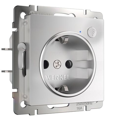 Умная встраиваемая розетка Werkel Wi-Fi 3500W IP20 W1171606 серебряный