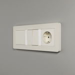 Рамка из поликарбоната на 3 поста Split айвори/белый, soft-touch W0033066
