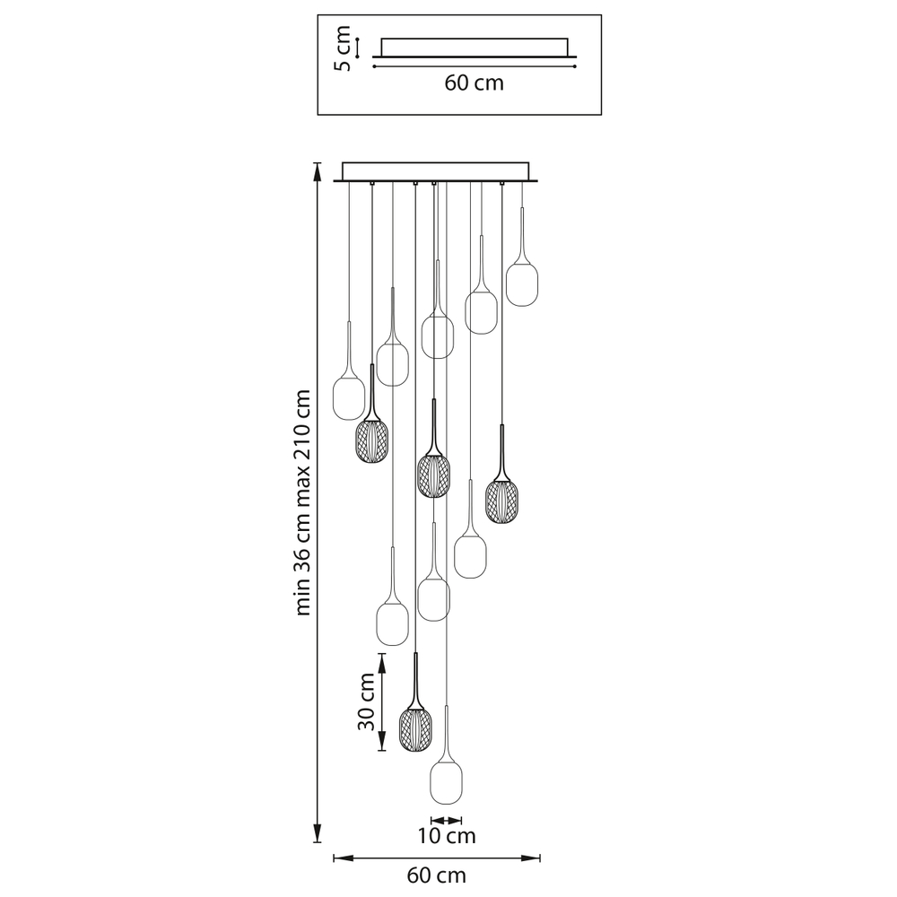 738131 Люстра ACRILE 53W LED 3217LM 360G ЗОЛОТО 3000K