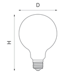 933104 Лампа энергосберегающая LED FILAMENT 220V G95 E27 8W=80W 720LM 360G CL 4000K 30000H