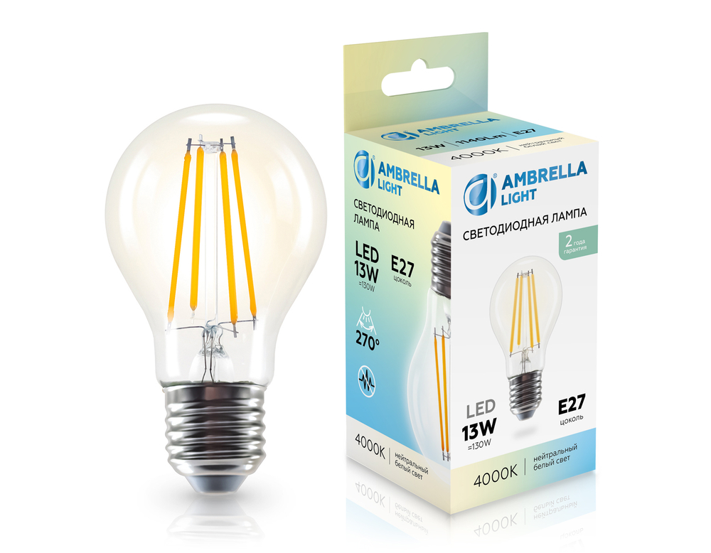 601314 Filament LED A60 13W E27 4000K 220-240V