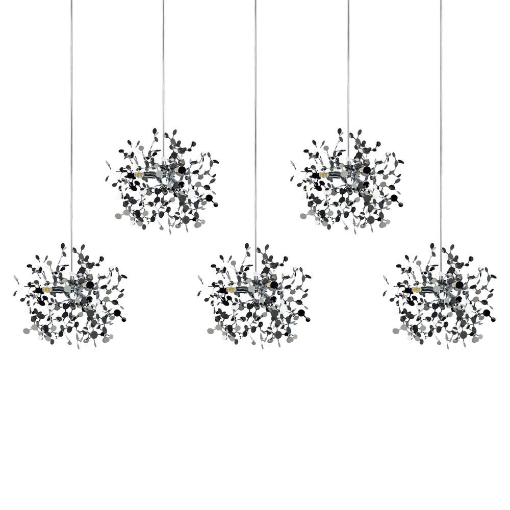L5PL721134 Подвес пятерной линейный EXTRA 5x3x5W(led) G9  (721134 - 5 + 572164 -1) ХРОМ