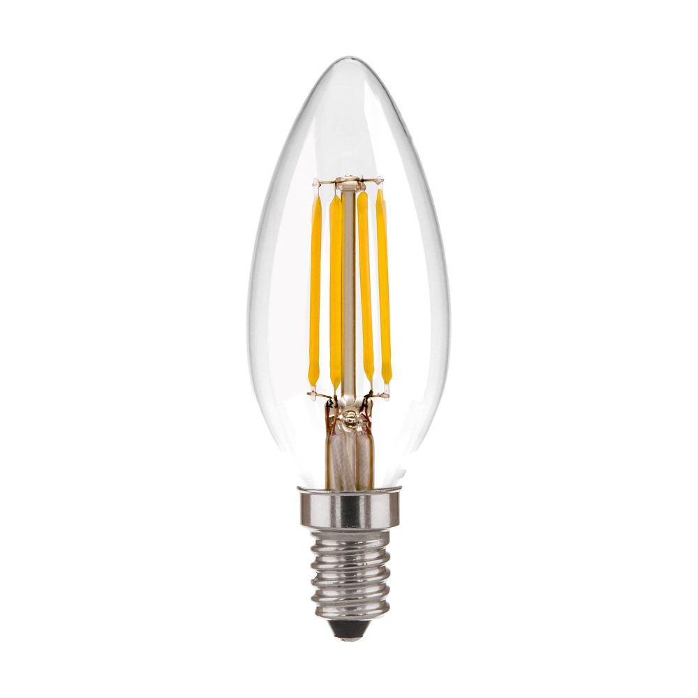 Филаментная светодиодная лампа "Свеча" C35 9W 4200K E14 (CW35 прозрачный) BLE1426