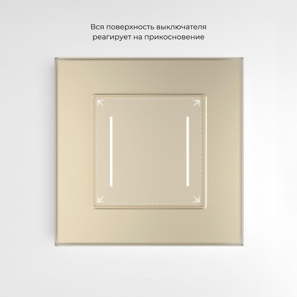 Умный сенсорный выключатель двухклавишный (шампань) W4523011