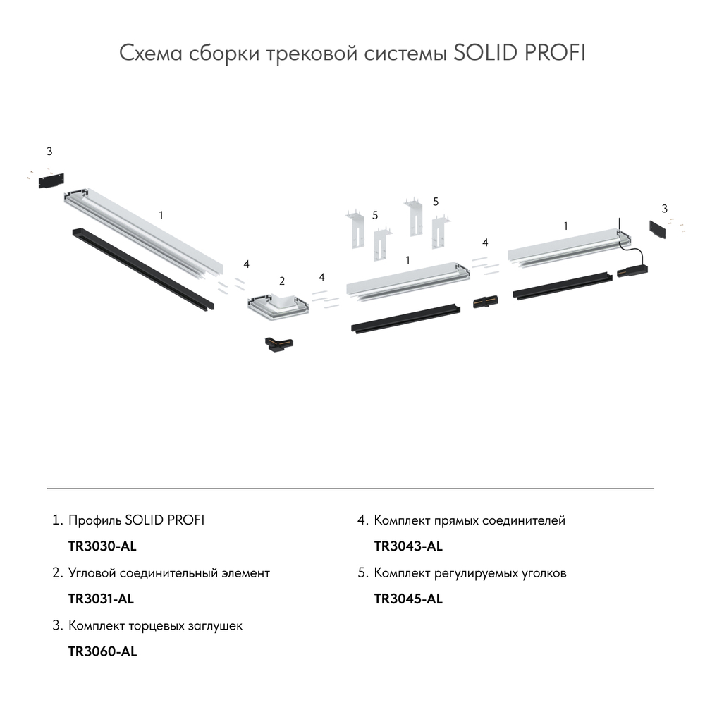 TR3043-AL Комплект соединителей прямых