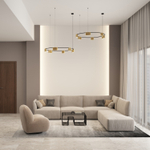 DK4067-BK+SG Подвесной светильник ORBIT, IP20, 15xGU10 LED, до 15 Вт, черный + сатинированное золото, алюминий