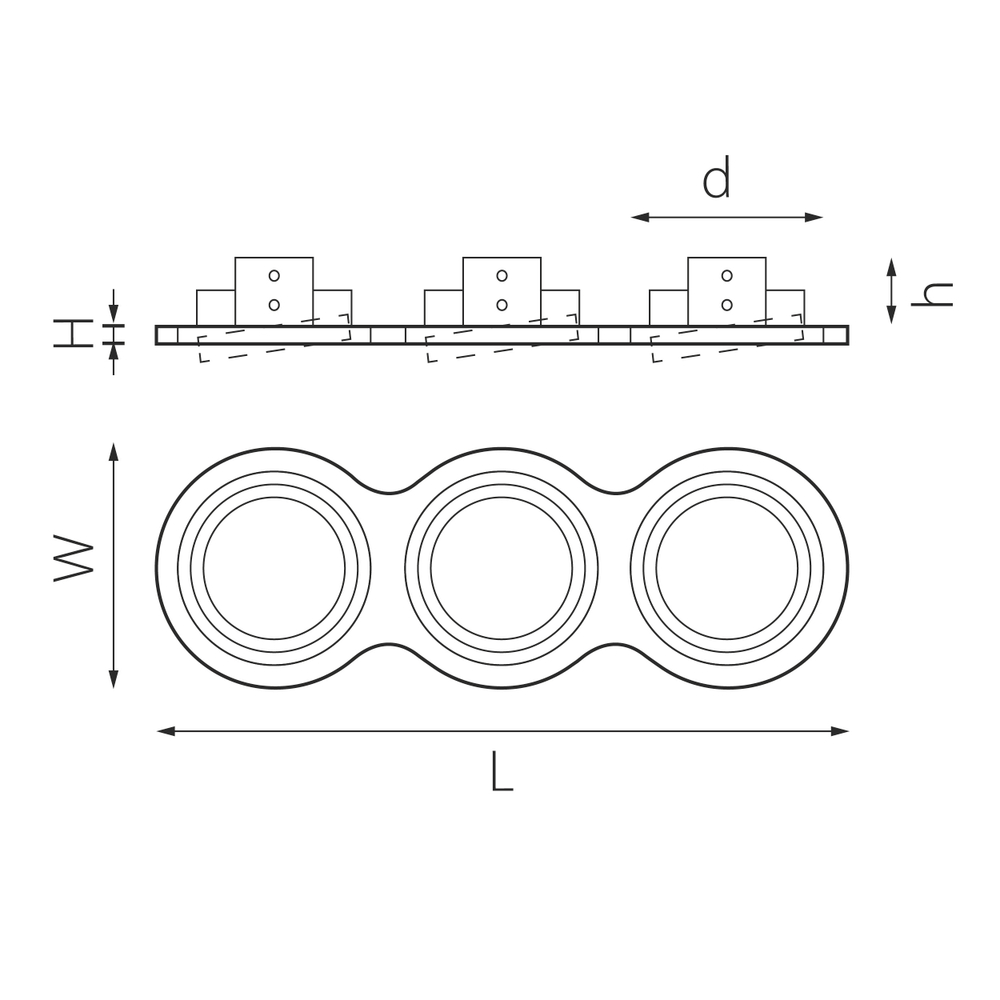 i937600706 Светильник INTERO 111 Triple ROUND (217937+217906+217907+217906)