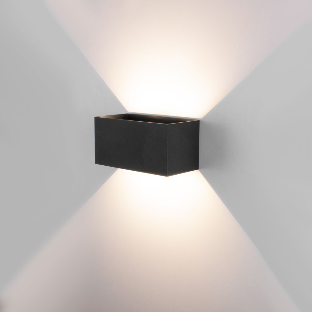 Уличный настенный светодиодный светильник с регулируемыми лучами WINNER DOUBLE LED IP54 35137/W черный