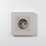 Рамка из поликарбоната на 1 пост Split дымчатый/белый, soft-touch W0013067