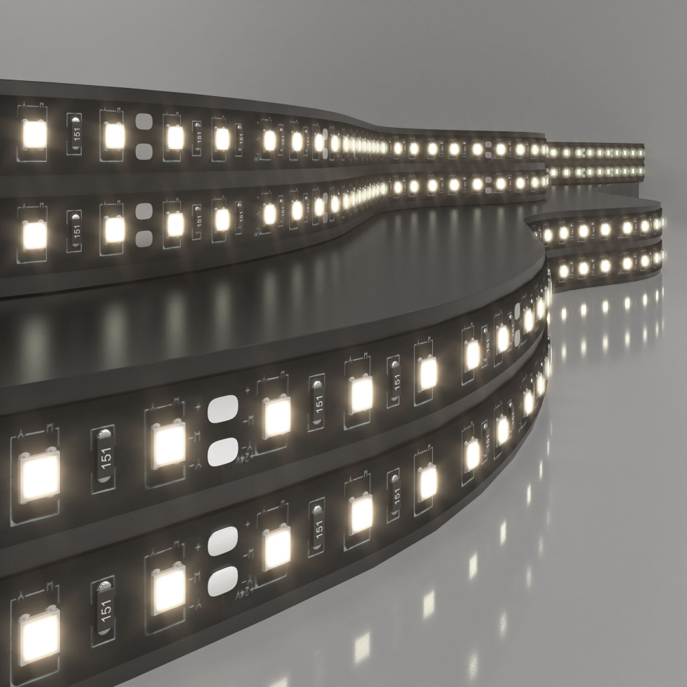 Светодиодная лента 120 Led 9,6 Вт IP20, 4200K дневной белый, 5 м 2835 24V 120Led 9,6W IP20 Black