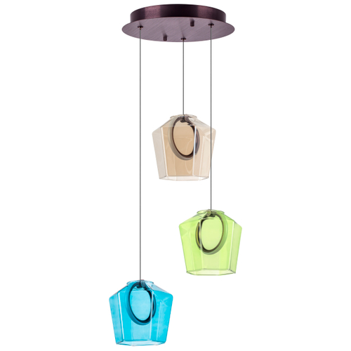 Купить 796139 Люстра CARAMELLO LED 3х6W 330LM КОФЕЙНЫЙ/МУЛЬТИКОЛОР 3000K