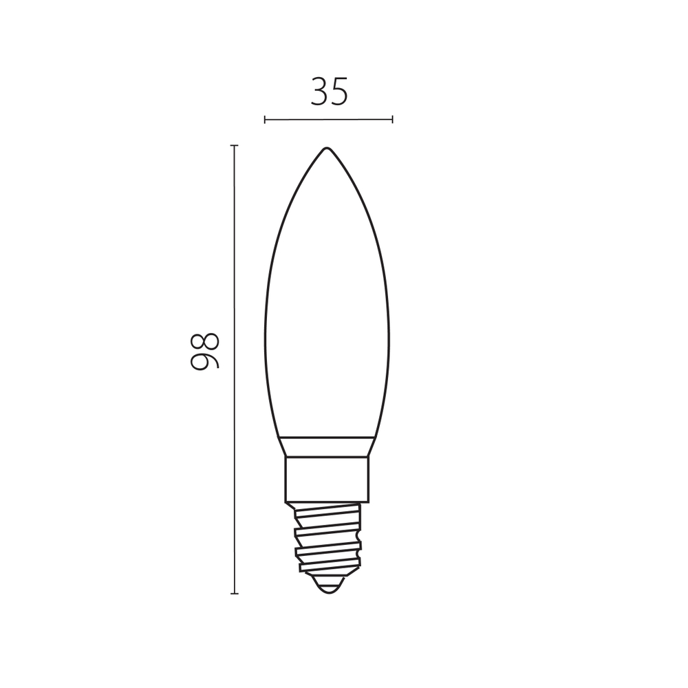 933502 Лампа энергосберегающая LED FILAMENT 220V C35 E14 6W=65W 400-430LM 360G CL 3000K 30000H