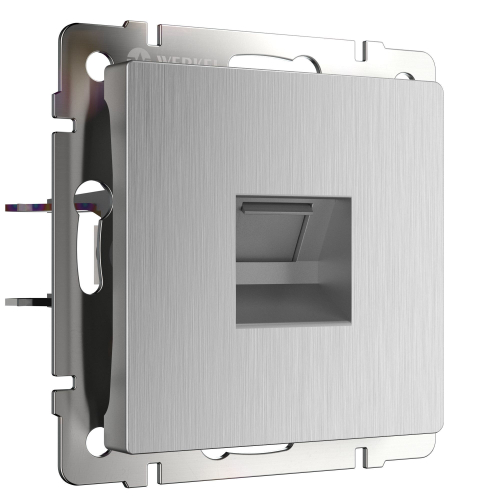 Купить Розетка Ethernet RJ-45 cеребряный рифленый W1181009