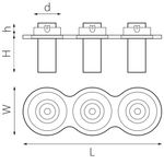 i636264 Светильник INTERO TUBO LED 10W*3 500LM*3 60G БЕЛЫЙ 4000K (217636+217264+217264+217264)