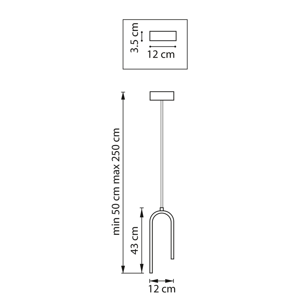 749017 Подвес SATURNO LED 8W 640LM ЧЕРНЫЙ 3000K