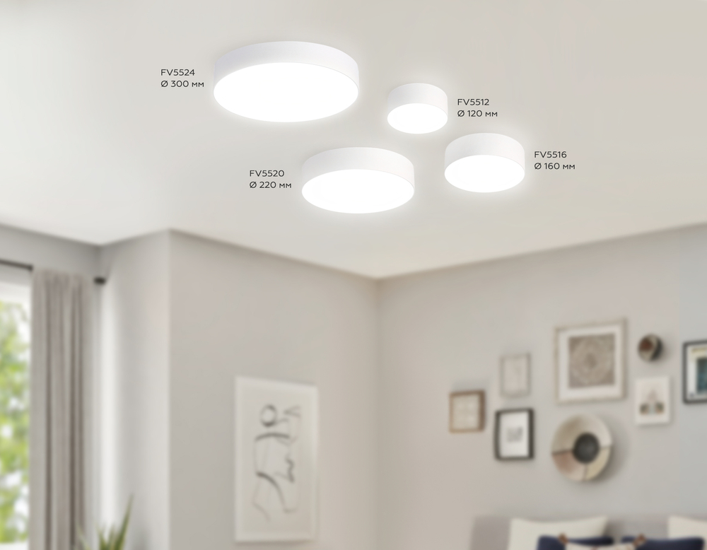 FV5516 WH белый LED 18W 4200K D160*58 (Без ПДУ)
