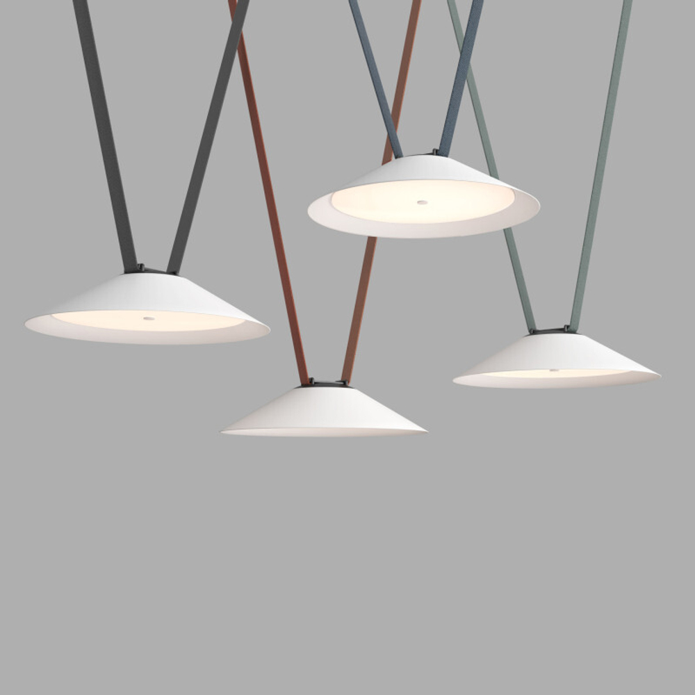 DK5564-WH+BK Cветильник для трека-ремня Belty, серия Flow, со светодиодом, D300*H71мм, 48V DC, 20W, RA90, 120°, 4000K, IP20, белый с черным, алюминий
