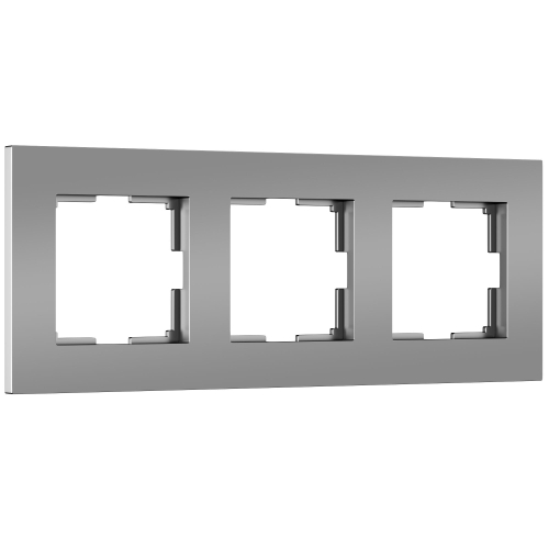 Купить Рамка из поликарбоната на 3 поста Slab серебро софт W0032965