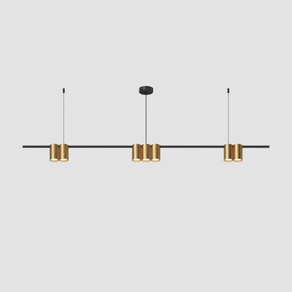 DK4063-BK+SG Подвесной светильник ORBIT, IP20, 7xGU10 LED до 15 Вт, черный + сатинированное золото, алюминий