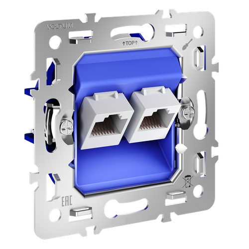 Купить Механизм розетки компьютерной двойной RJ45+RJ45 кат.6, S70