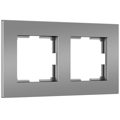Купить Рамка из поликарбоната на 2 поста Slab серебро софт W0022965