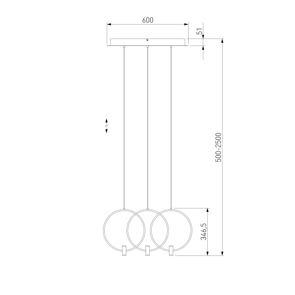 Подвесной светильник 50257/3 LED черный