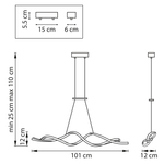 736437 Люстра ROTONDA 50W LED 3060LM 120G ЧЕРНЫЙ 3000-6000K