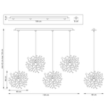 L4PL721132 Подвес четверной линейный EXTRA 4x3x5W(led) G9  (721132 - 4 + 572142 -1) ЗОЛОТО