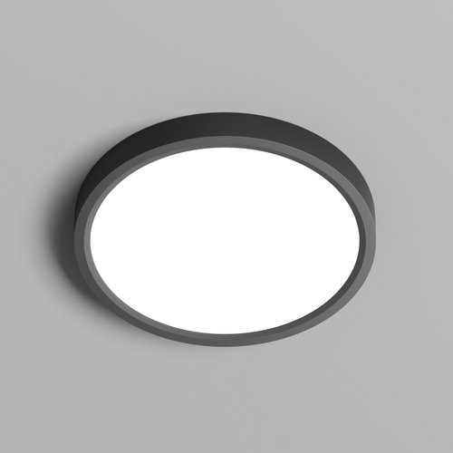 Купить DK6520-BK Накладной светильник THIN, IP40, 18W, 3000K/4000K/6500K, переключатель цветовой температуры на корпусе, черный, полимер