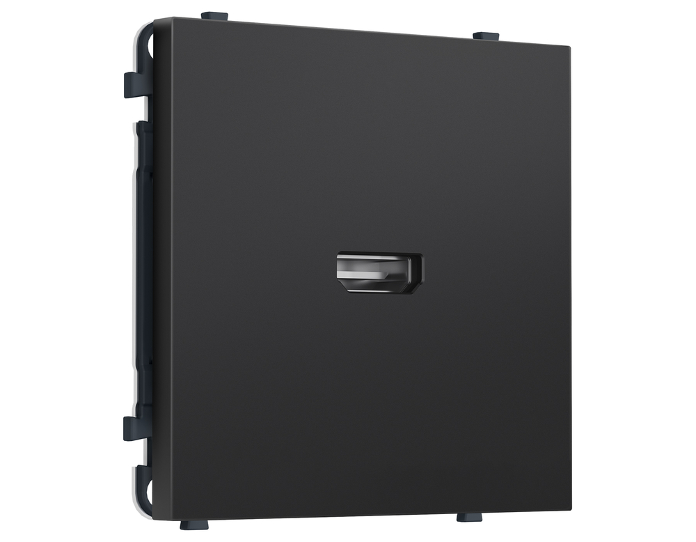 MS814030 Комплект механизма розетки HDMI 2.1 SIGMA Черный матовый 30V/900MS 4K-120HZ 8K-60Hz QUANT PRO (SP8140, PR223)