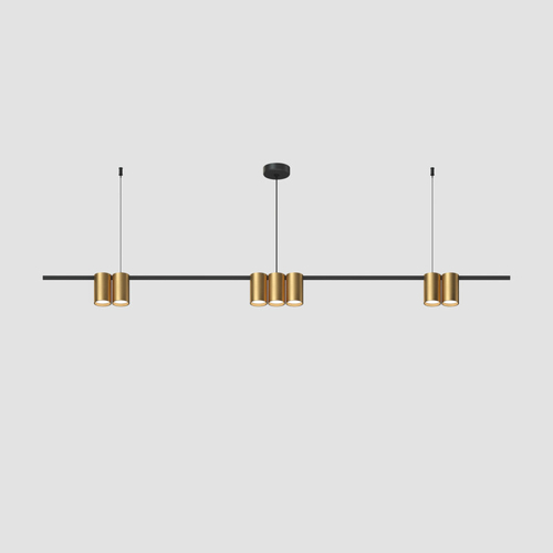 Купить DK4063-BK+SG Подвесной светильник ORBIT, IP20, 7xGU10 LED до 15 Вт, черный + сатинированное золото, алюминий