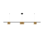 DK4063-BK+SG Подвесной светильник ORBIT, IP20, 7xGU10 LED до 15 Вт, черный + сатинированное золото, алюминий