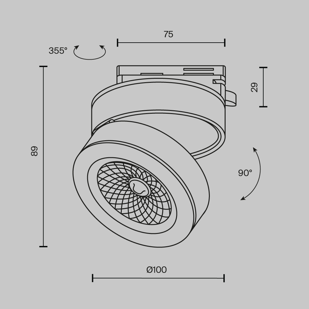 Трековый светильник Technical TR006-1-12W3K-B4K