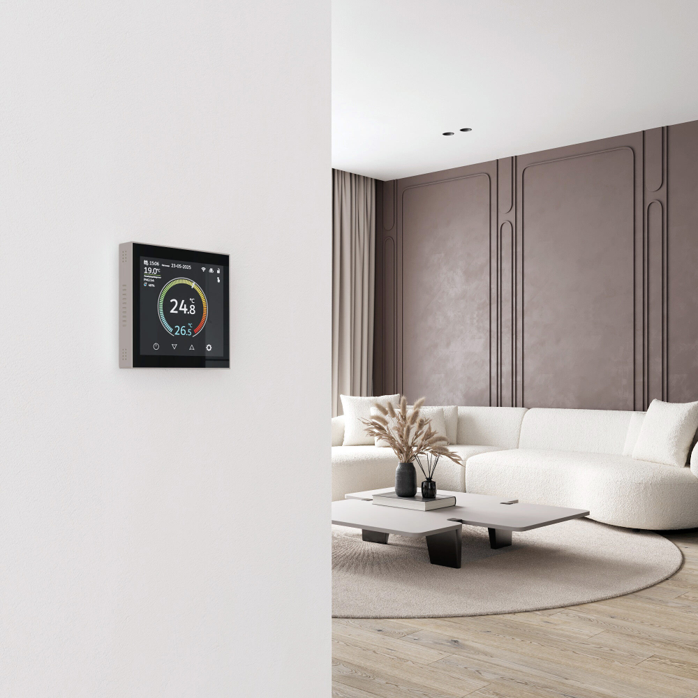 Умный сенсорный терморегулятор Werkel Wi-Fi 3500W IP20 W1851104 дымчатый