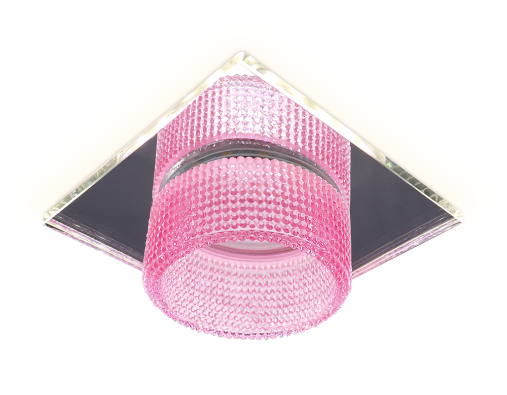 TN356 CH/PI хром/розовый GU5.3+3W (LED COLD) 95*95*45