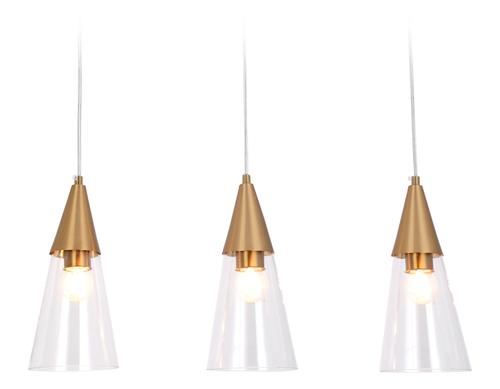 Купить TR3669/3 BS/CL латунь/прозрачный E14/3 max 40W 590*120*850