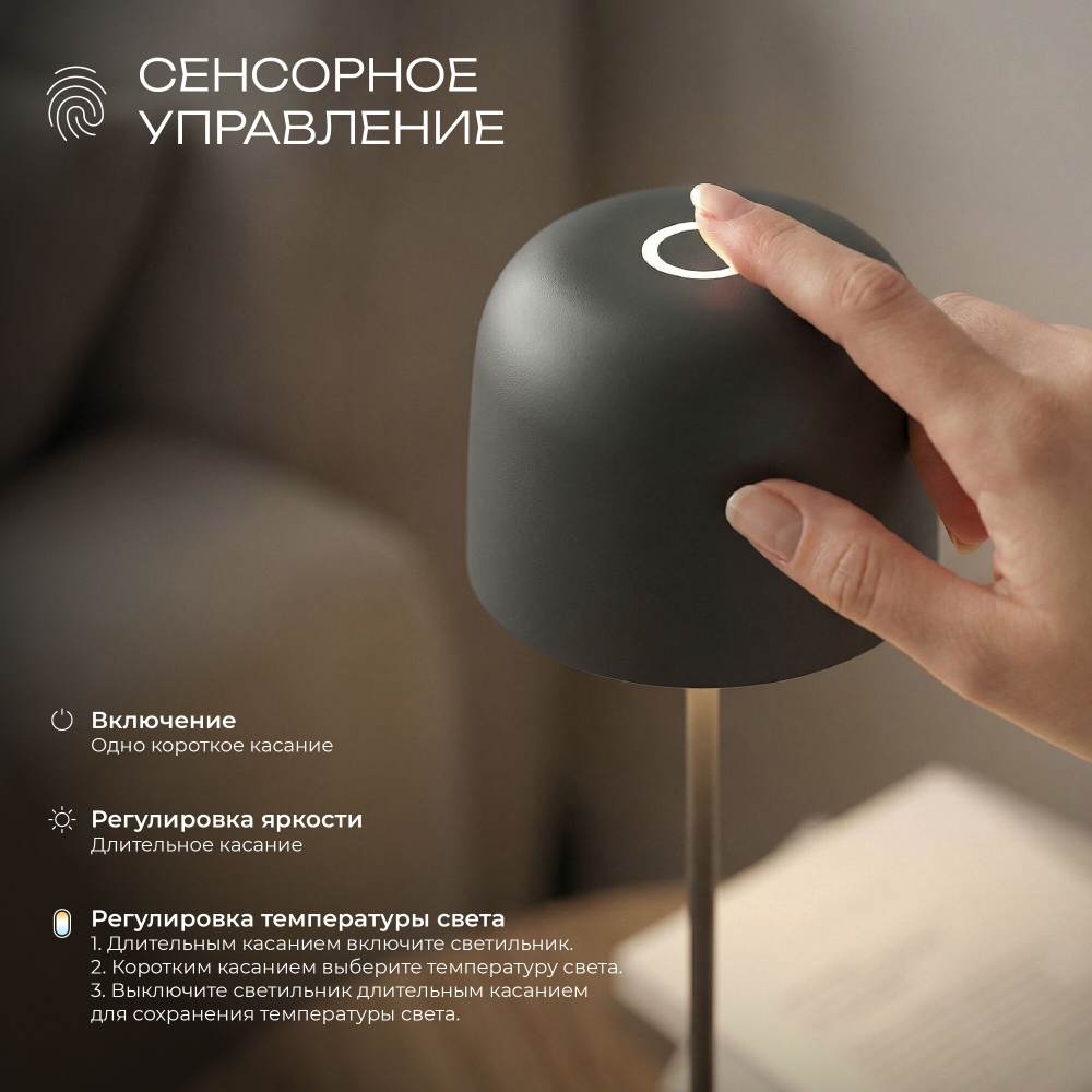 Компактный светодиодный настольный светильник Bitty чёрный IP54 TL70260