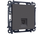 MA912010 Комплект механизма компьютерной розетки ALFA Графит мягкое касание RJ-45(8P8C) CAT6 с шторкой QUANT (AP9120, VM188)
