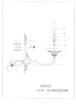 697612 Бра BARCATO 1х60W E14 ЗОЛОТО