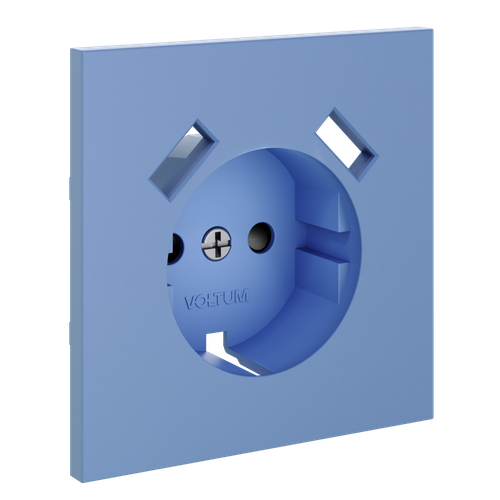 Купить Накладка для розетки с заземлением и защитными шторками, с USB A+A, S70 (деним)