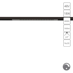 Магнитный трековый светильник Arte Lamp OPTIMA 0.1-10V A7477PL-1BK