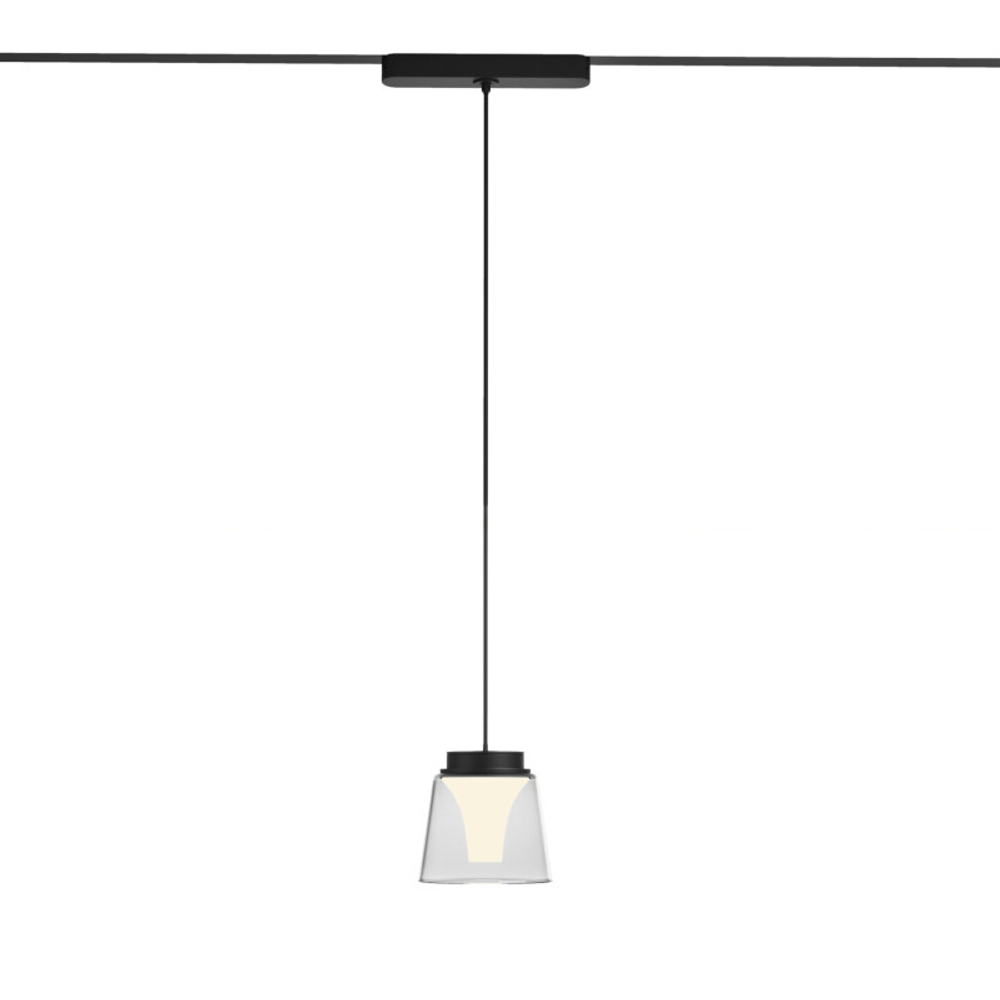 DK5317-BK Светильник для трека Air, серия Hang 3000 со светодиодом, ?90*86mm, 48V DC, 4W, RA?95, 120°, 3000K, IP20, черный, алюминий, стекло, акрил