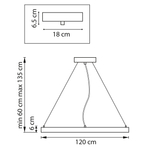 748053 Люстра SATURNO LED 75W 5800LM 70G ЗОЛОТО 3000-6000K