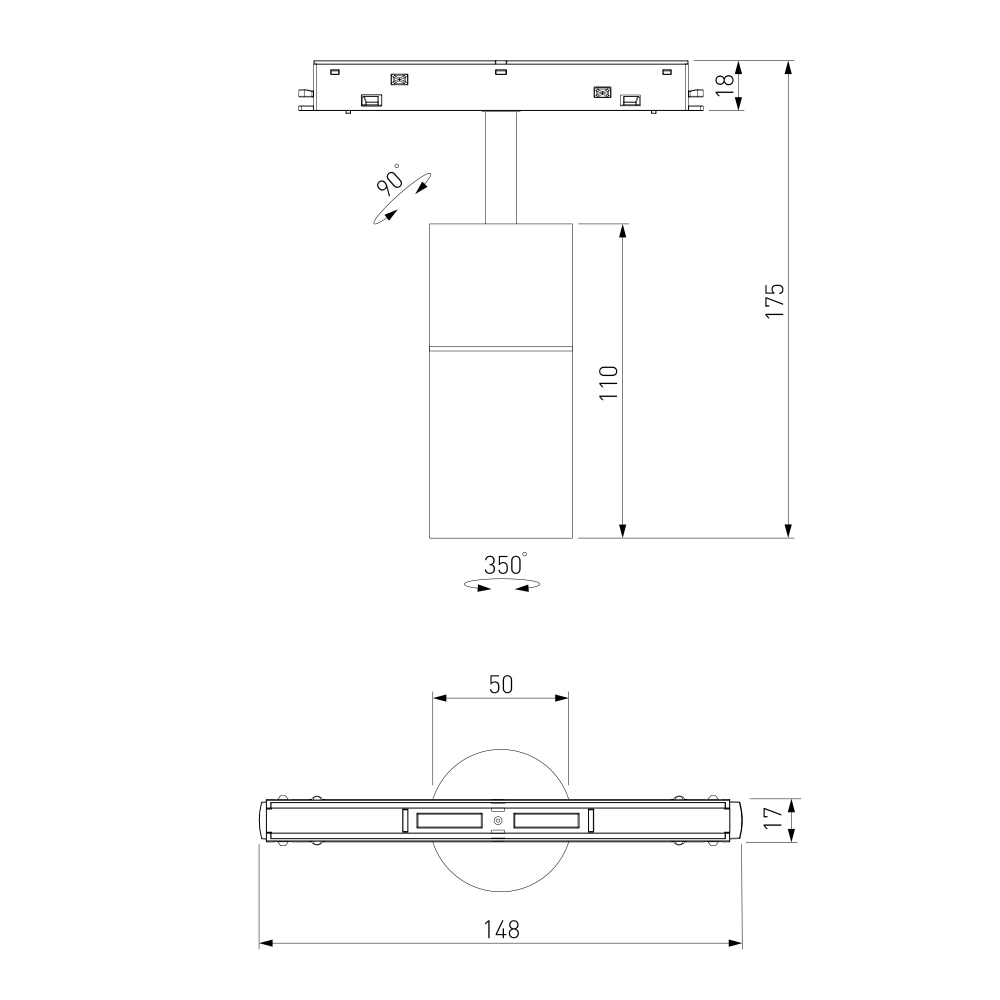 Умный трековый светильник 6W 2700-6500K Dim R01 Slim Magnetic 85074/01