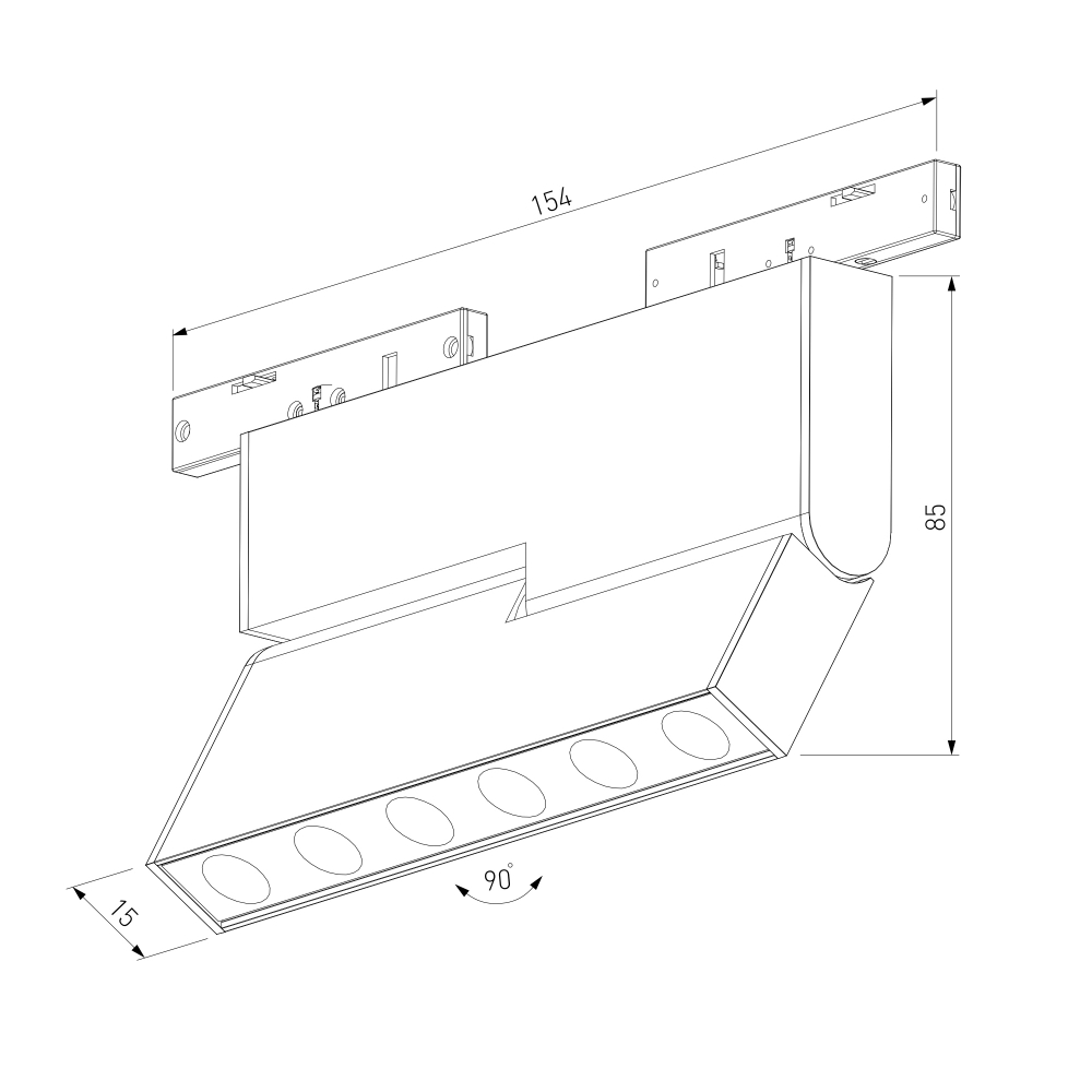 Mini Magnetic Трековый светильник 6W 3000K черный 85207/01