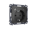 MA910510 Комплект механизма электрической розетки 2USB С+C 20W с/з на винтовых зажимах 16A-250V ALFA Графит мягкое касание QUANT (AP9105, VM165)