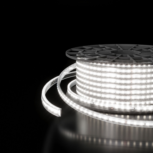 Купить Светодиодная лента 220 В 14,4 вт/м 120 Led/м 2835 IP65, холодный белый 6500K, 50 м Лента светодиодная 220V 14,4W 120Led 2835 IP65 6500 холодный белый, 50 м