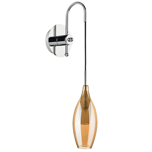 Купить 803523 Бра PENTOLA 1х25W G9 ХРОМ/ЯНТАРЬ